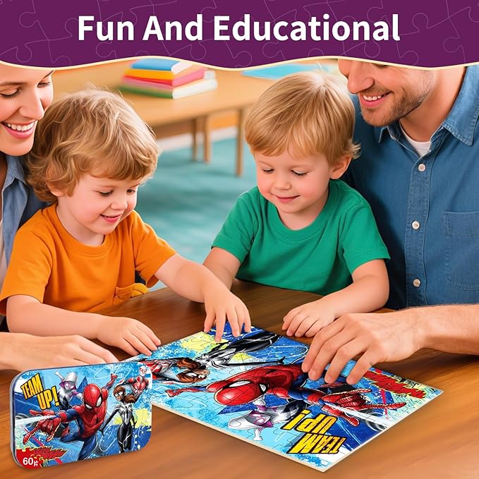 60 Piece Coloful Jigsaw Puzzles, Puzzles for Kids Ages 4-6, Educational Learning Toys for Boys and Girls, Gift for Boys and Girls