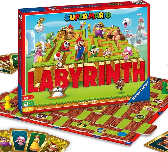 Ravensburger Super Mario Labyrinth Board Game - A Strategic Maze Challenge for Family Nights - Great Birthday Gift - 2-4 Players - Kids Ages 7-10 and Older