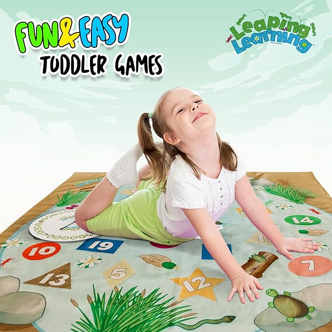 Interactive Play Mat - Toys & Games for Numbers, Colors, Shape & ABC Learning for Toddlers, Educational Toys for 3 Year Olds & Up, Sit and Spin Toddler Puzzles with Phonic Sounds