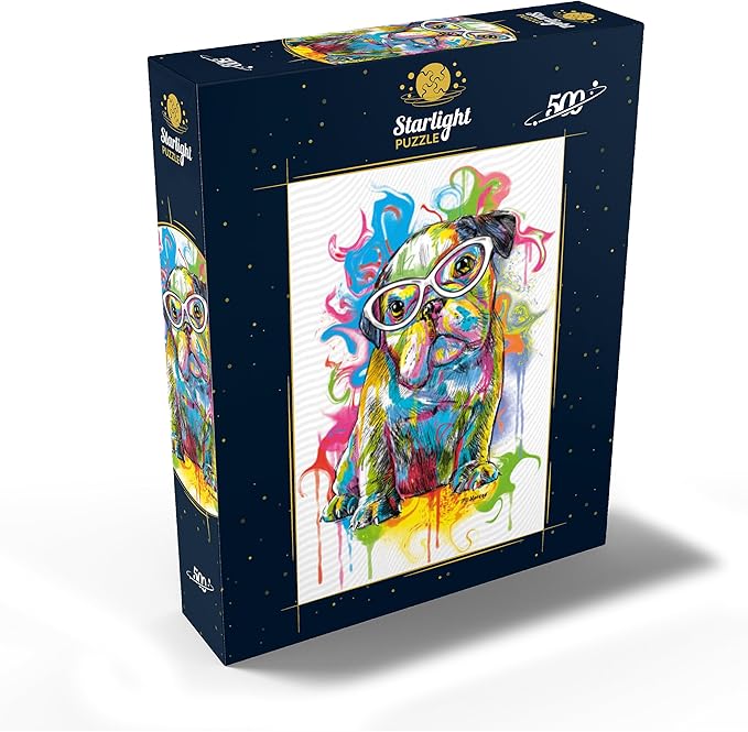 MyPuzzle Bulldog Fun - Premium 500 Piece Jigsaw Puzzle for Adults