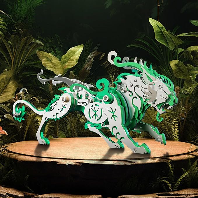 3D Metal Puzzles,3D Metal Puzzle for Adults,Mechanical Model Kit Green Bi an,Steel 3D Puzzles Stainless Steel Ornaments for Adults Home Decor Art Craft Gifts Toys.