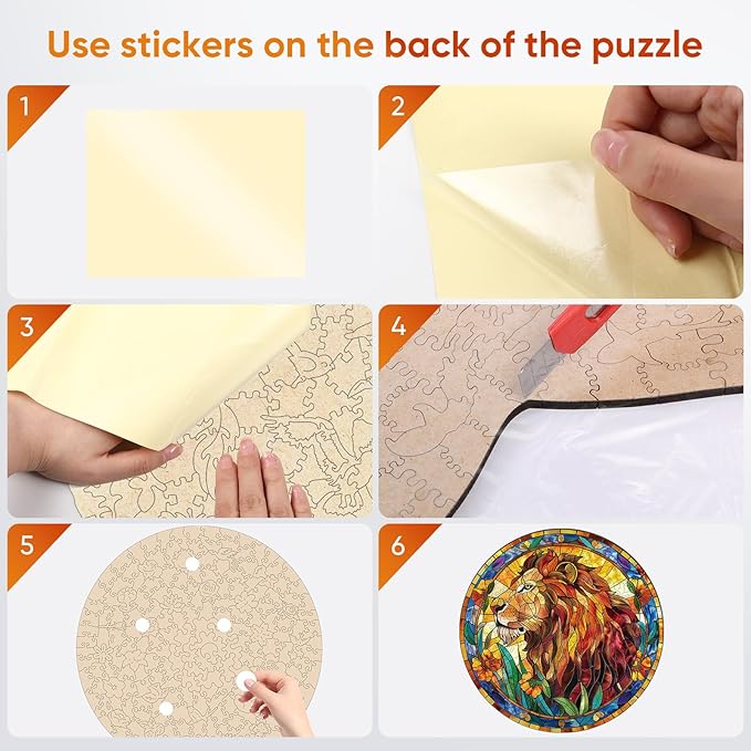 Unique Wooden Jigsaw Puzzles - Nature&Lion, 500 Pcs King Size 16.5'' x 16.5'', Luxurious Animal Shaped Wood Puzzle, Beautiful Package, Best Gift for Adults