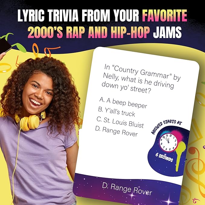 Lyric Legend 2000s Hip-Hop and Rap - Finish The Lyrics Game to Argue for The Correct Songs. Makes A Great Gift for Trivia Lovers - So Grab Your Mic, Sing Along, and Quiz Your Friends and Family!