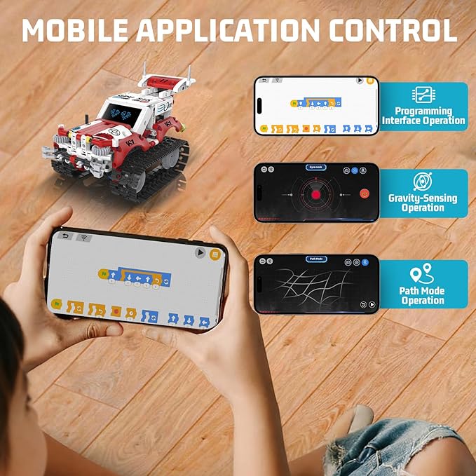 Robot Building Kit with APP/Remote Control STEM Gifts for Boys Age 6-16,Technic Coding Robotic Toys for Kids Birthday, Buildable 5in1 Models with 358+ Pieces