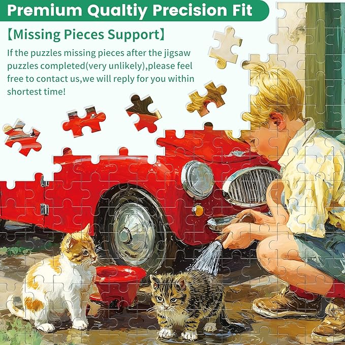 300 Piece Puzzle for Adults Puzzle, Cute Children Jigsaw Puzzle 300 Pieces, Funny Dog and Cat Jigsaw Puzzles for Adults Seniors, Fun Challenging Family Games Holiday Party Gifts 20.5×15 in