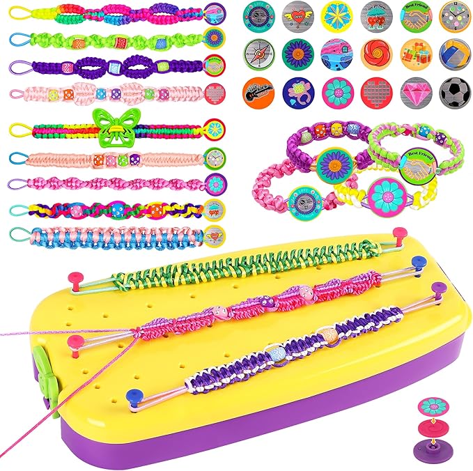 Gift for Girl 7 8 9 11 12 Year Old, Friendship Bracelet Making Kit Toys, Arts and Crafts for Kids Age 8-12, Best Birthday Present Top Popular DIY Jewelry Bracelet String Maker