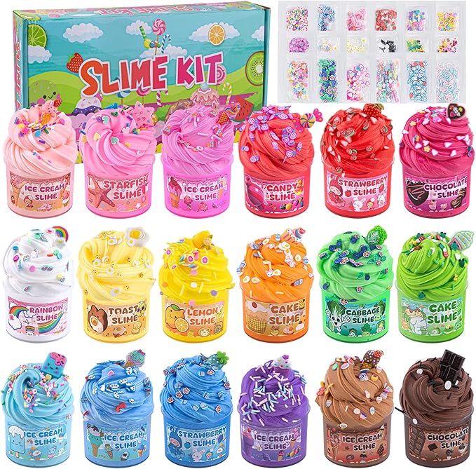 18 Pack Slimes, Slime Kids, Cloud Slime kit for Girls Ages 8-12, Toys for Girls and Boys, for Kids Slime Set Party kit Goodie Bag Stuffers, 4 5 6 7 8 9 10 Year Old Girl Birthday Gift Cute Stuff