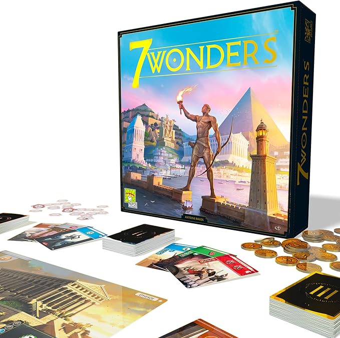 Asmodee 7 Wonders Board Game (New Edition) - Lead Your Civilization to Prosperity, Strategy Game for Kids and Adults, Ages 10+, 3-7 Players, 30 Minute Playtime