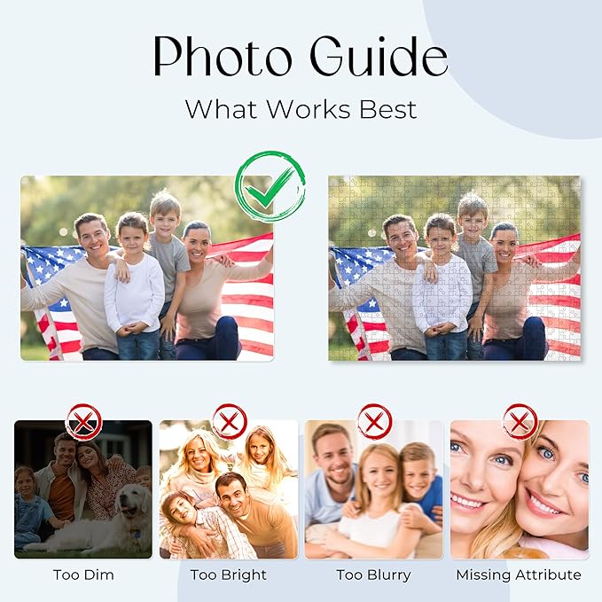 Custom Puzzles from Photos - 300/500/1000-Piece Custom Puzzle with Picture & Text - Personalized Jigsaw Puzzle for Adults & Kids - Family, Wedding, Pet, Birthday Gift