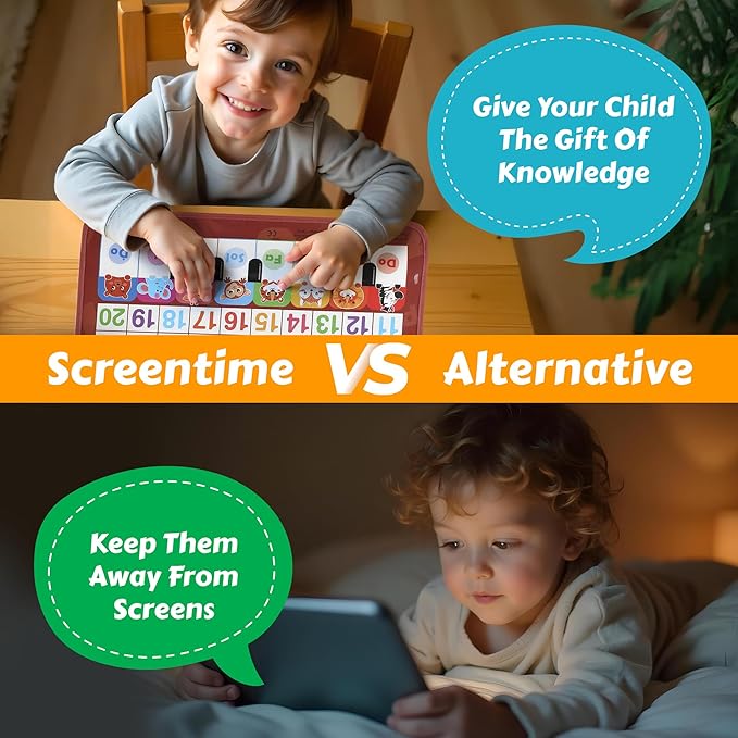 Bilingual English & Spanish Learning Interactive Alphabet Wallchart - Includes Talking ABC, 123s & Music Poster - Educational Kids Learning Toy, Educational Gift for 3+ Years Old Girls & Boys