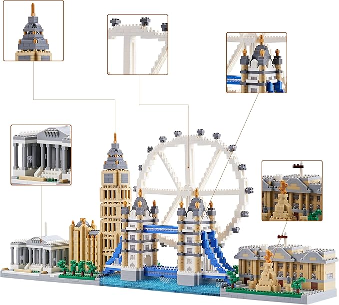 New Architecture London Skyline Building Set - Fun & Satisfying Model Kit with 3430pcs - Gift for Adults & Kids 14+ - Micro Mini Blocks