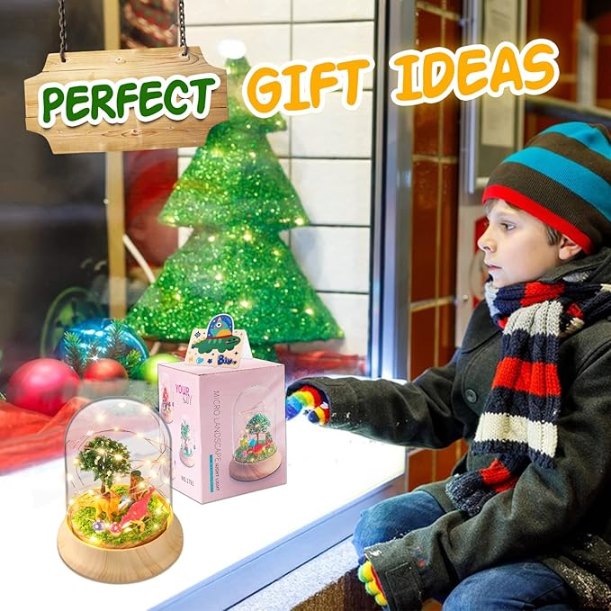 Laclun Dinosaur Night Light(USB Upgrade Version),Build Your Own Dinosaur Toys for Kids,DIY Fairy Art and Crafts, Craft Kit-The Ideal Birthday Christmas Gifts for Kids 4-10 with Greeting Card