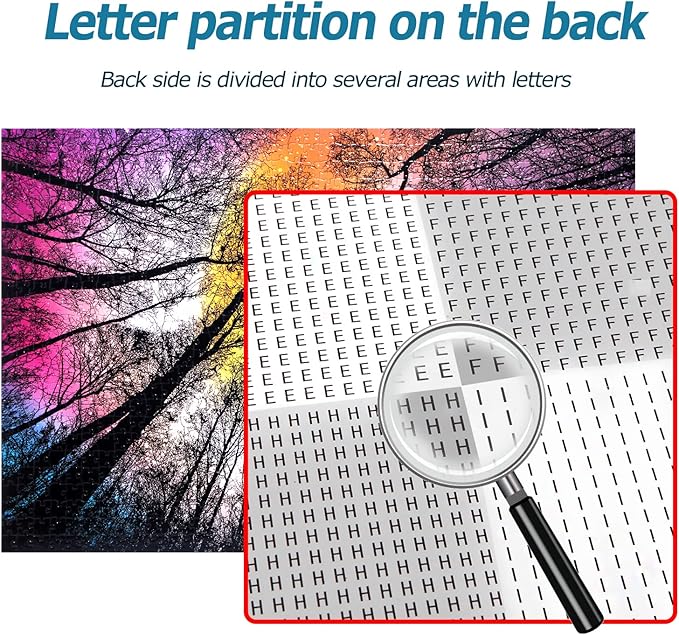 Bgraamiens Puzzle-Forest Under Starry Night-1000 Pieces Gradient Magic Colorful Puzzle for Adult,Hard Challenge Puzzle for Adult