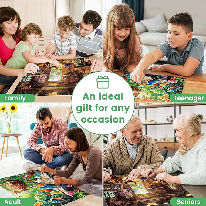 2 Pack 300 Piece Puzzle for Adults, Birds Feasting in the Garden Jigsaw Puzzles,Chicken Barn Scene 300 piece puzzle, Challenging Puzzle for Adults, Seniors and Kids, Perfect for Family Game 20.5*15 in