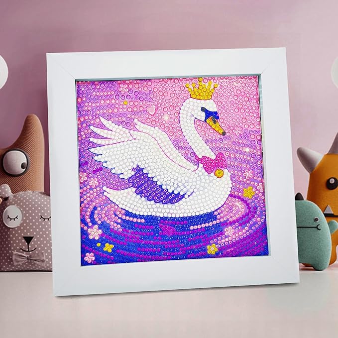 Diamond Art Kits for Kids - Crafts for Ages Girls 8-12 - Diamond Art Painting with Wooden Frame Included - Arts and Crafts for Kids Age 4-6 - GEM Art Supplies for Beginner Friendly Decor Birthday Gift