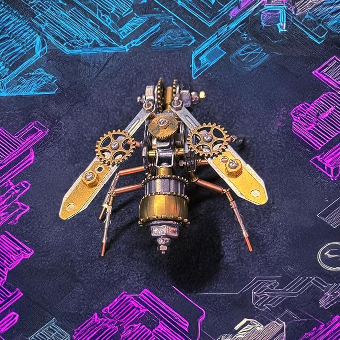 Steampunk Metal Insect Bug Mechanical Steampunk Sculpture Steampunk Mechanical Insect Clockwork 3D Steampunk Metal Puzzle Kits for Adults (Mechanical Bee A)
