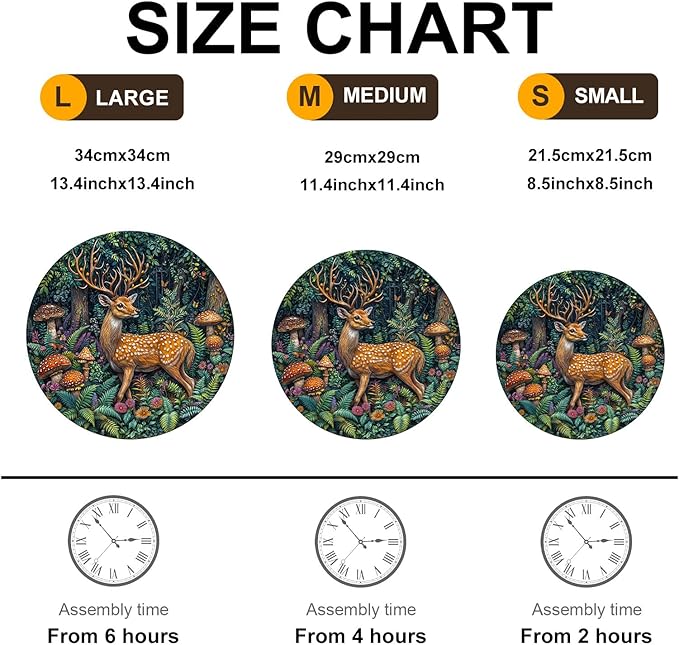 Wooden Puzzles for Adults, Wooden Jigsaw Puzzles for Adults-Seek and Find Frogs, Forest Elk Unique Shaped Wood Puzzles Adult, Creative Gifts for Friends Family Game, Home Decor (11.4 * 11.4in 200pcs)