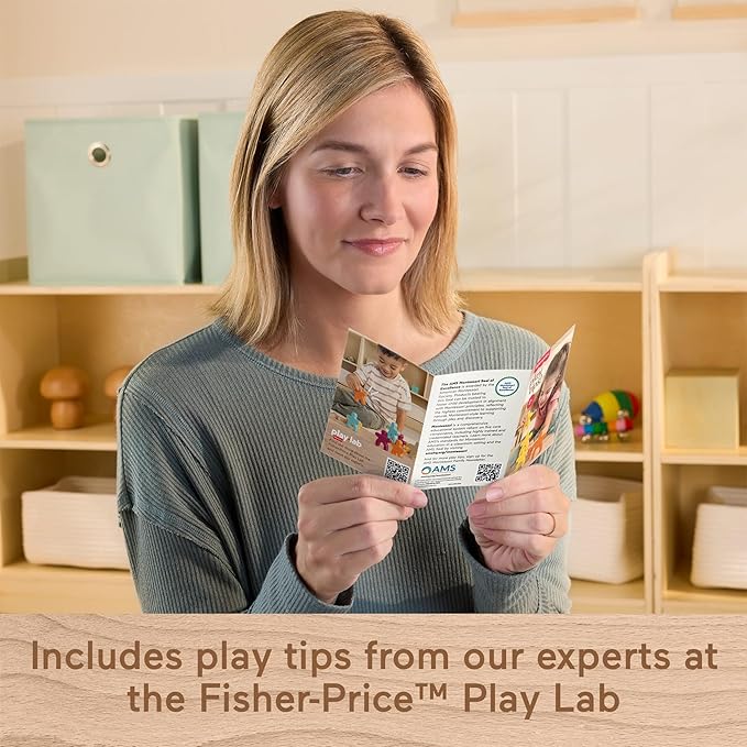 Fisher-Price Wood Montessori Toy Stacking Shapes, American Montessori Society Seal of Excellence, 16-Piece Wooden Learning Activity & Expert Play Tips for Kids Ages 2+ Years (Amazon Exclusive)