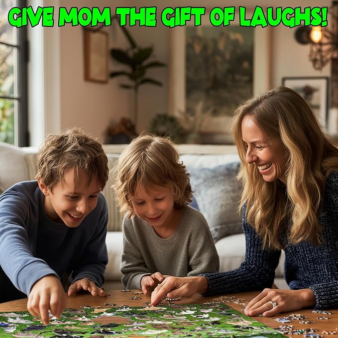 Funwares Original 101 Puppies Puzzle – 1000-Piece Hilarious Dog Jigsaw – Funny Gift for Dog Lovers, White Elephant, and Pet Lovers with a Sense of Humor