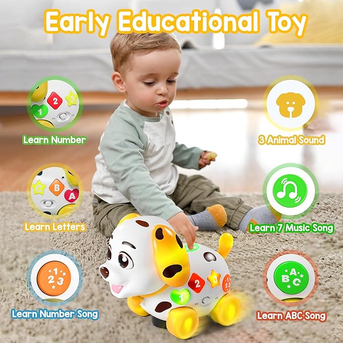 Toys for 1 Year Old Girl Gifts, Musical Baby Toys 6-12-18 Months, Bilingual Learning Toy for 1 Year Old, 1st Birthday Girl Boy Gift Presents, Music Toddlers Puppy for Infants 7 8 9 Months