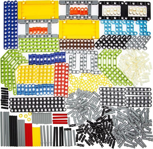 422 Technic Replacement Building Blocks - Regular-Sized Mechanical Parts - Include Brick, Bush, Technic Pin - Random Color