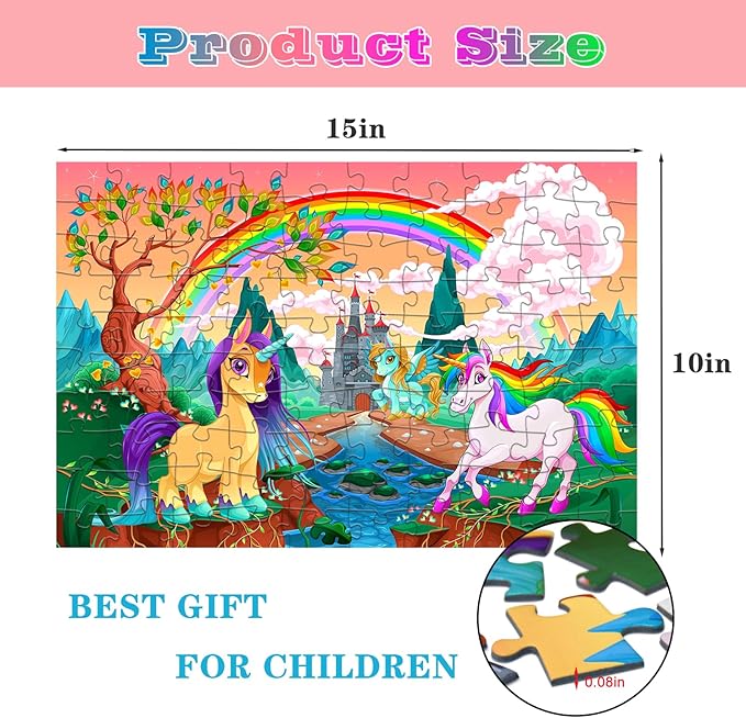 Puzzles for Kids Ages 4-8 100 Piece Puzzles for Kids, Castle 100 Piece Puzzles Children Learning Educational Toys Gifts Gifts Girls Age 4-6, 6-8, 8-10 Years Old (15 "X 10")…