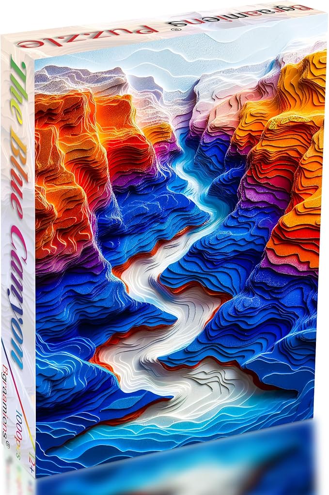 Bgraamiens Puzzle-The Blue Canyon-3D Visual 1000 Pieces Puzzle Autostereoscopy Puzzles Hard Challenge Puzzles for Adult for Adults and Kids(The Blue Canyon)