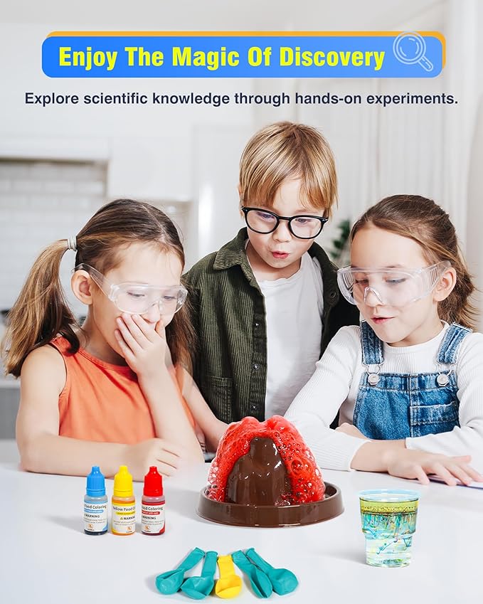 60+ Science Experiment Kit for Kids Ages 5-6-7-8, STEM Educational Science Gifts for Kids, First Science Kit for Boys Girl Birthday