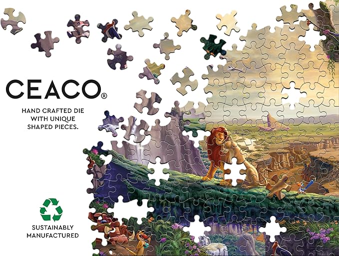 Ceaco - Thomas Kinkade - Disney - The Lion King - Return to Pride Rock - Large Piece Jigsaw Puzzle for Adults - Challenging Puzzle Perfect for Game Nights - Finished Size is 21.25 x 15.00