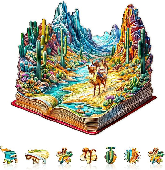Wooden Puzzles for Adults, Wooden Jigsaw Puzzles for Adults Kids, Vibrant Wilderness Unique Shaped Wood Puzzles Adult, Creative Gifts for Friends Family Game, Home Decor(11.4 * 10.6in 170pcs)