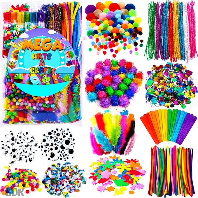 GoodyKing Arts and Crafts Supplies for Kids - 1170Pcs+ Craft Art Supply Kit for Toddlers Kids Craft Supplies & Materials Age 4 5 6 7 8 9 - All in One D.I.Y. Crafting School Supplies