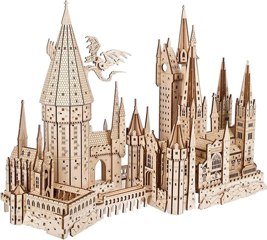 Ugears Harry Potter Hogwarts Castle 3D Wooden Puzzles for Adults - Harry Potter Castle Wooden Model Kits for Adults to Build, Mechanical Wood Puzzles Adult Building Sets, Hobby Kit, 3D Puzzle