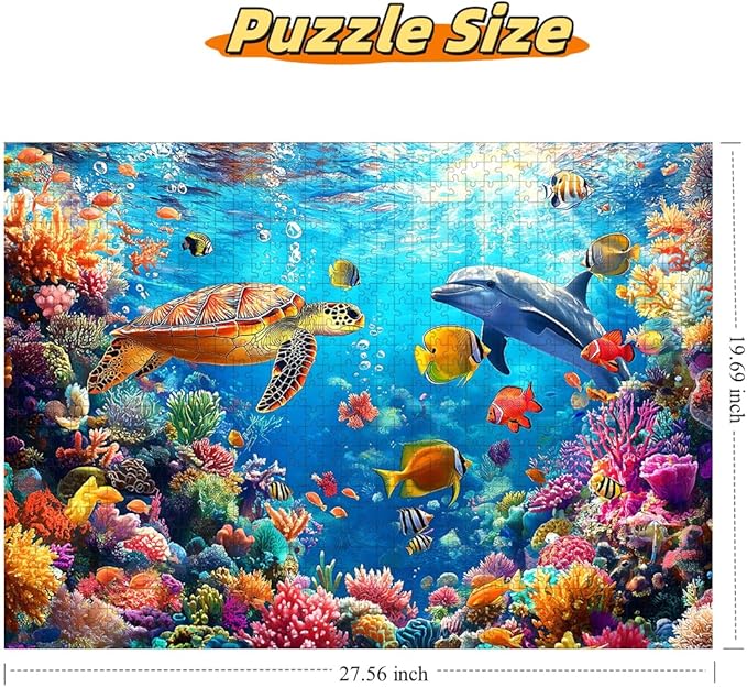 Moruska Underwater Puzzles 1000 Pieces for Adults Under The Sea Animal Jigsaw Puzzle Ocean Scene 1000 Piece