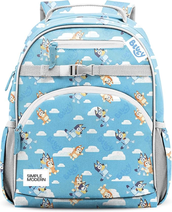 Simple Modern Large Bluey Kids Backpack for School Girls and Boys | Elementary Backpack for Teen | Fletcher Collection | Kids - 16" tall | Bluey Sky