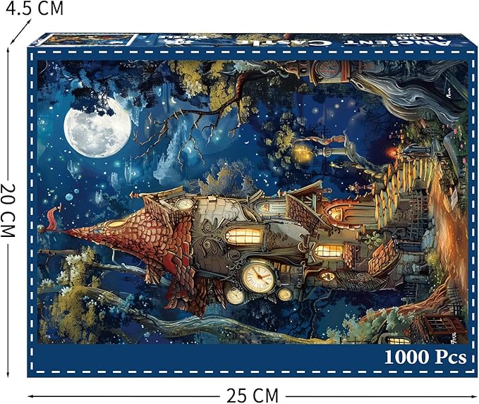 Ancient Castle Puzzles for Adults 1000 Pieces, Jigsaw Puzzles for Adults 1000 Piece, Challenging Game Toys, Impossible Puzzle, Family Decoration Puzzle