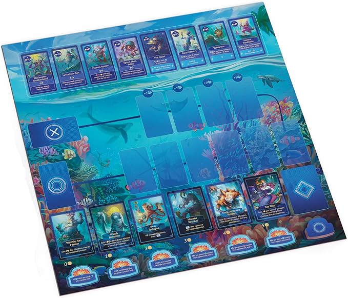 Arcane Wonders Aquatica Coral Reef Expansion Board Card Game - New Underwater Creatures Encounters - 1 to 5 Players Ages 14+ 60 Minutes - Enhance Your Aquatica Experience