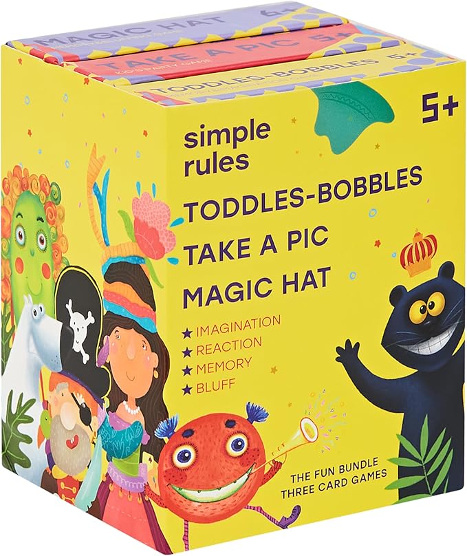 Fun Card Games Bundle for Kids 5+ | 3 Games Included | Fun Educational Card Games | Help to Train Memory, Imagination and Creativity | Recommended by Teachers | 2-6 Players | 10 min Playtime