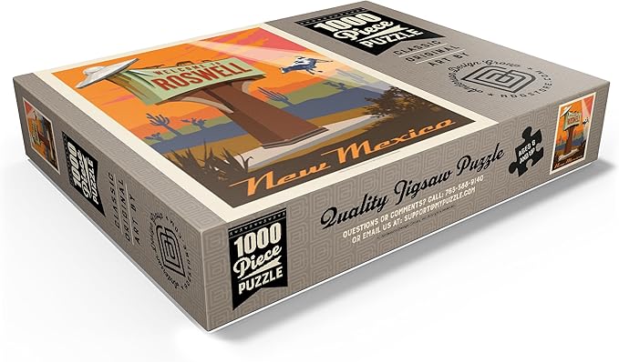 MyPuzzle Roswell, New Mexico, Vintage Poster - Premium 1000 Piece Jigsaw Puzzle for Adults