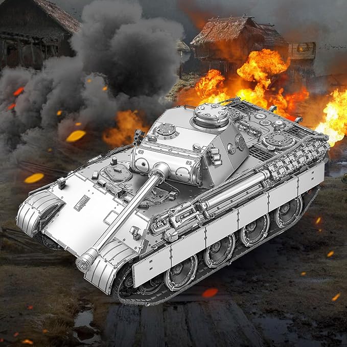 Piececool 3D Puzzles for Adults, German Panther D Tank Model Kits Building (1:48 Scale), Military Model 3D Puzzle Kit for Teen Birthday Gifts - 413 Pcs