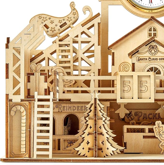 3D Wooden Puzzles Santa's Factory Model Kits, Brainteaser and Puzzle for Christmas/Birthday,Gifts for Adults and Teens to Build Combination