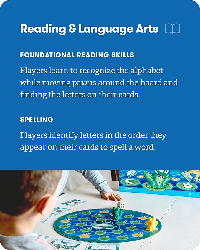 SimplyFun Lily Pond - Educational Game to Practice Early Reading and Spelling - an Engaging and Fun Toddler Game - 2 to 4 Players, Ages 4 & Up