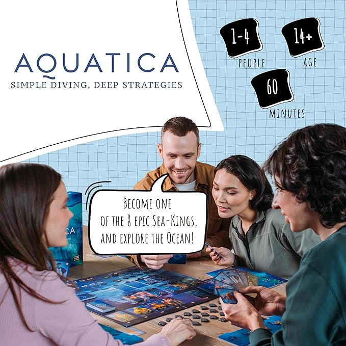 Aquatica | Board Game | Strategy Game for Teens and Adults | Family Game Night | Entertainment | Ages 14+ | 1-4 Players | 60 Minutes Playtime