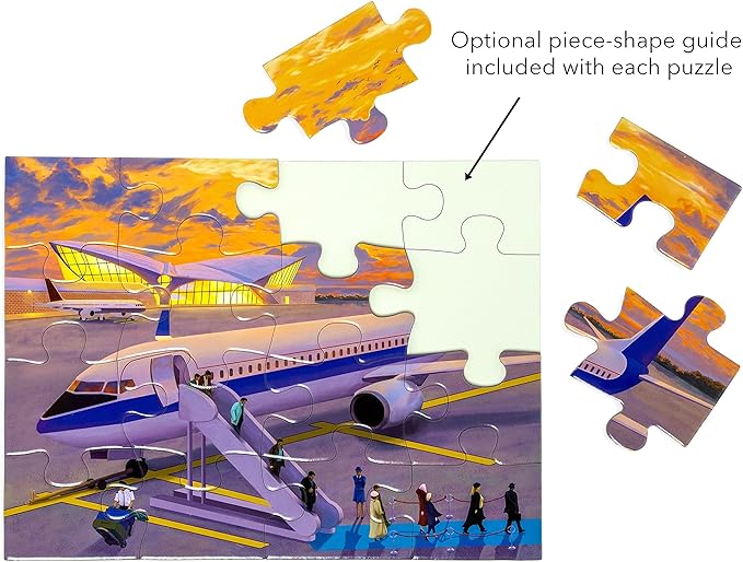 Large Piece Jigsaw Puzzle – Easy & Colorful, Dementia & Memory Activities for Seniors, Elderly Gifts, 16 Pieces, Golden Travel