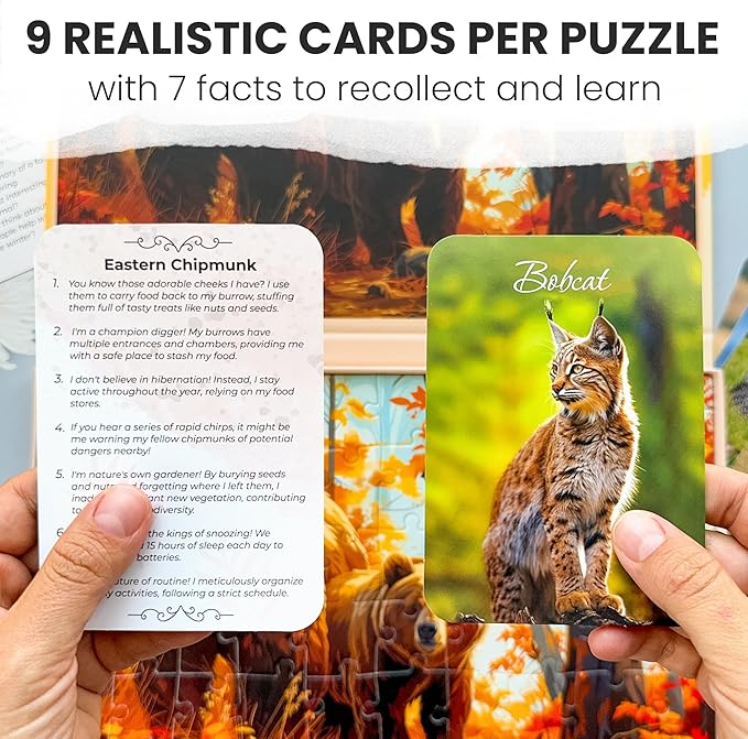 QUOKKA 60 Pieces Dementia Puzzles for Elderly - 3SET Large Piece Puzzles for Seniors - 9 Memory Flashcards with Facts I 25 Discussion Prompts per Puzzle - Alzheimer's Activities Products for Elderly