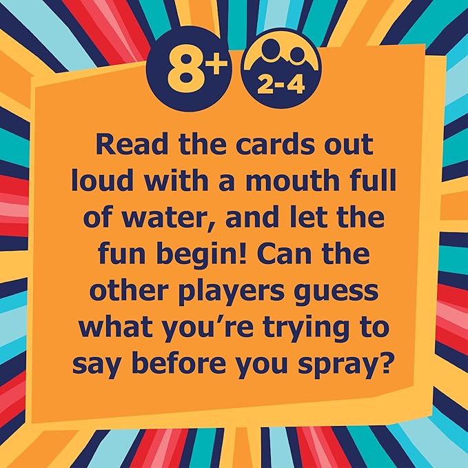 PlayMonster Swallow Your Words Card Games - Board Game for Family Game Night, Sip It, Say It, Don't Spray It, Multiplayer Game, Guess The Phrase Before The Timer Runs Out, Ages 8+
