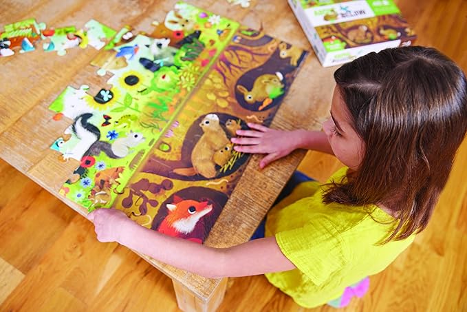 Crocodile Creek Above + Below 48-Piece Jigsaw Floor Puzzle - Fun Floor Puzzles for Kids Ages 4-8 - Dinosaur World - 27 x 20 inches Finished