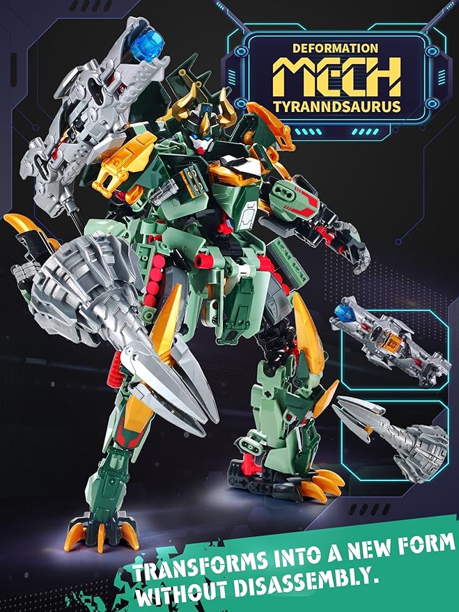 Triceratops Robot 2 in 1 Dinosaurs Transform Building Blocks,Mech Armor Suit Building Sets, Robotics Kits Figures Toys Model, Birthday for Boys, Adult Age 8-14 (Triceratops)