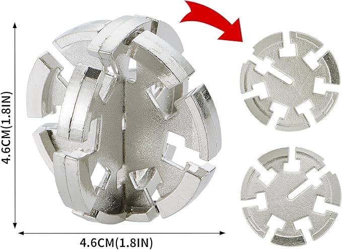 Brain Teaser Puzzles- 3 PCS Metal Puzzles Kit Metal Cast Puzzle Games Toys Unlock Interlock Puzzles Box Mind IQ Logic Test Disentanglement Games Toys for 15+ Adults Office Supplies WP140B