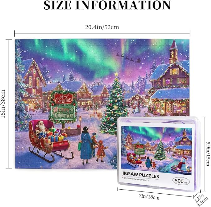 Christmas Puzzles for Adults 500 Pieces Funny Christmas Style Puzzles for Adult Challenging Puzzle Games for Family