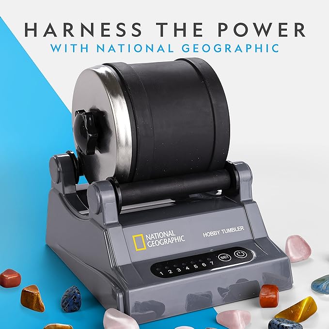 NATIONAL GEOGRAPHIC Rock Refill – Mega Madagascar Pack, 3 lb of Gemstones Including Rose Quartz, Jasper, Labradorite, & More, Tumbler Grit & Jewelry Settings